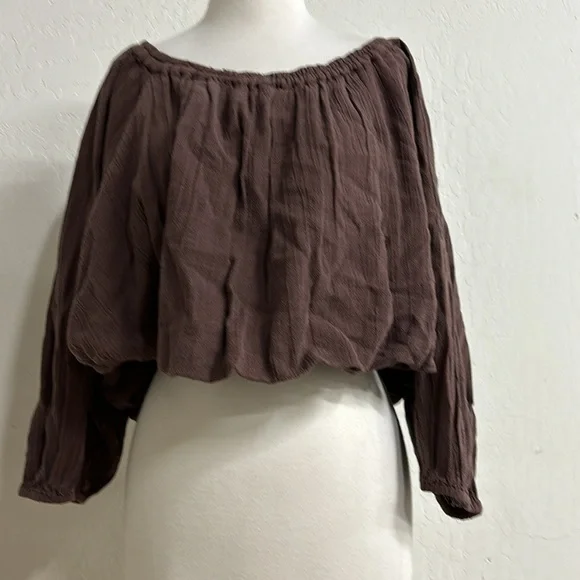NWOT Free People We The Free All About Bubble Tee Color French Roast - Picture 4 of 6